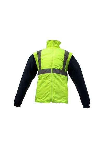 Junıor Jn1003 L 5+1 İçi Çıkmalı Oxford Fosforlu Parka Lacivert-Sarı