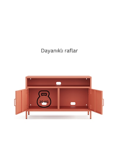 Pera Tv Ünitesi, Tv Dolabı,2 Kapaklı, Açık Raflı 100,50 X 40 X 64,50 Cm Ral 3022 Somon Pera Tv Ünitesi, Tv Dolabı,2 Kapaklı, Açık Raflı 100,50 X 40 X 64,50 Cm Ral 3022 Somon