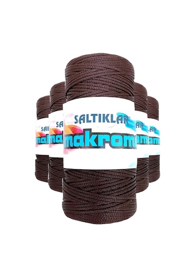 5 Adet Polyester Makrome İpi 2070 Kahve 100 gr