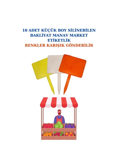 Yaz Sil Küçük Boy Sapla Bakliyat Etiketliği 10 Adet Manav Pazarcı Krşk Diğer