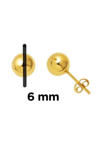 Bilezikci 14 Ayar Altın Top Küpe 6 mm. KP4202611