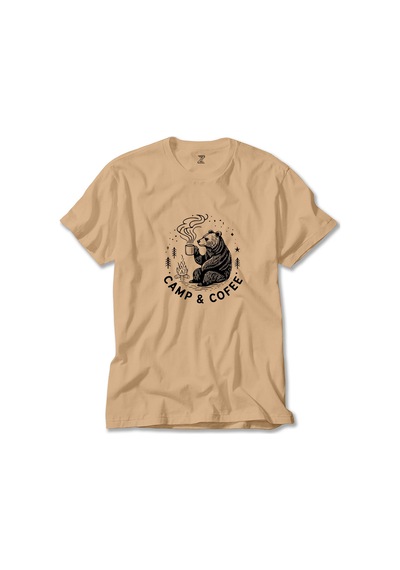 Camp Coffe Bear Füme Tişört