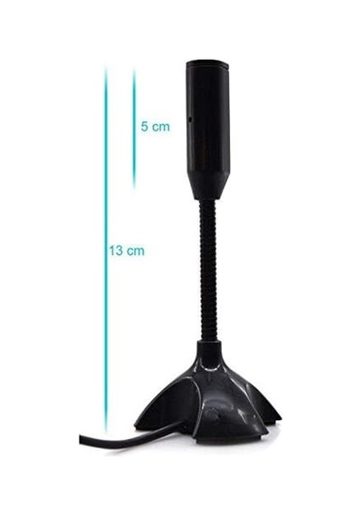 Masaüstü, Laptop Ve Notebook Bilgisayarlar İçin Tak Çalıştır Usb Girişli 13cm Masaüstü Mini Mikrofon Siyah - M308