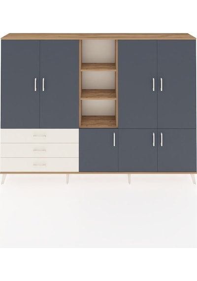 Arges Dolap 11 Raflı 3 Çekmeceli 7 Kapaklı 220x30x163 Çam-antrasi Çam-antrasit/aytaşı Arges Dolap 11 Raflı 3 Çekmeceli 7 Kapaklı 220x30x163 Çam-antrasi Çam-antrasit/aytaşı