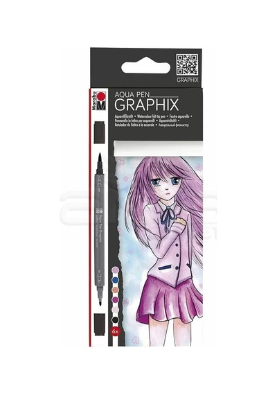 Marabu Graphix Aqua Pen 6lı Set Make Manga