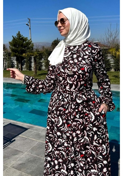 Rabia Şamlı Serra Elbise Siyah Normal