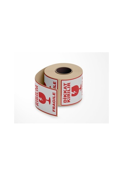 Dikkat Kırılır - Fragile Yapışkanlı Etiket 10 Cm X 15 Cm - 100 Adet Genel