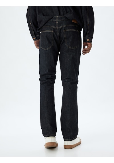 Koton Straight Fit Kot Pantolon - Mark Jean Koyu İndigo 5wam40111ıd İndigo