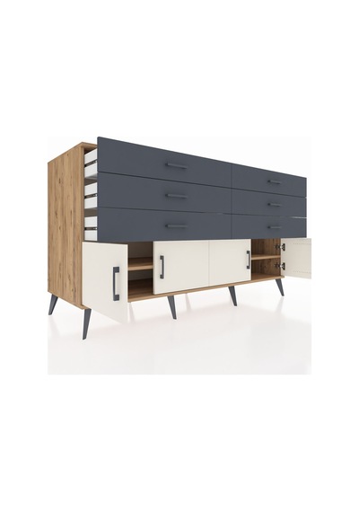 Kronos Konsol 2 Raflı 6 Çekmeceli 4 Kapaklı 176x59x99 Çam-aytaşı/ Çam-aytaşı/antrasit Kronos Konsol 2 Raflı 6 Çekmeceli 4 Kapaklı 176x59x99 Çam-aytaşı/ Çam-aytaşı/antrasit
