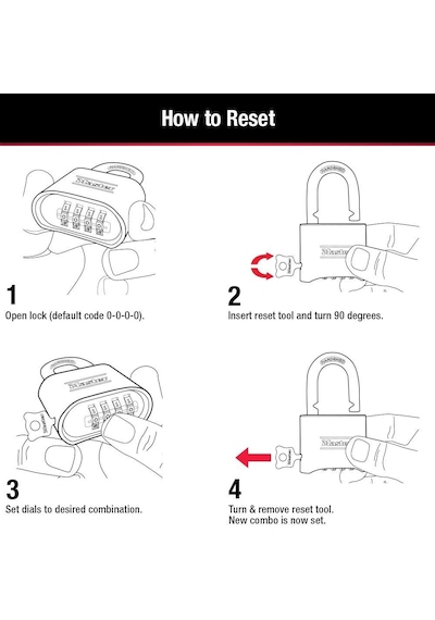 Master Lock Şifreli Kilit, Iç Ve Dış Asma Kilit, Sıfırlanabilir Ş