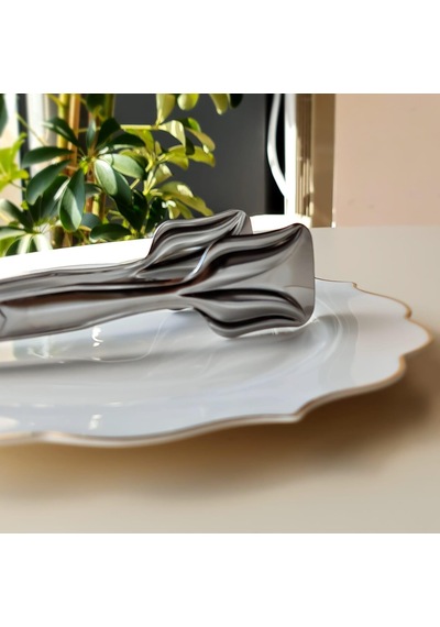 Hometarz İnox Metal Pasta Maşası Paslanmaz Çelik 21 CM