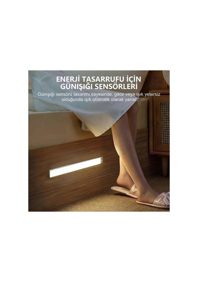40 Cm Sensörlü Alüminyum Usb Şarjlı Led Gece Lambası 3 Renk Kısılabilir Mutfak Tezgah & Dolap İçi Çok Renkli