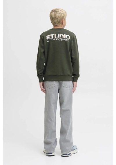 Jack & Jones Jack&jones Jjyuki Back Erkek Çocuk Sweatshirt 12279593 Yeşil