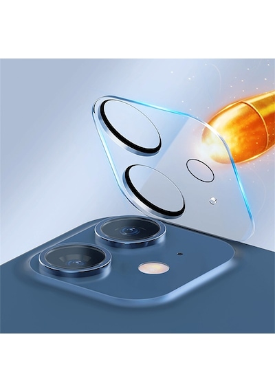 Baseus Apple Uyumlu iPhone 12 6.1 3D Full Kaplama Kamera Koruyucu Cam