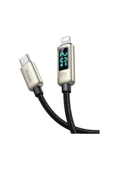 Ca-8811 20w Dijital Göstergeli Type-c To Lightining Pd-data Şarj Kablosu-gümüş