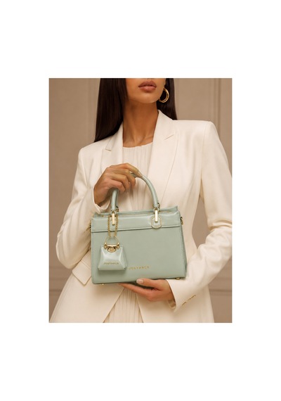 Just Polo İthal Premium Rugan Kadın Çantası Ebat Boy: 14 Cm En : 20 Cm Yeşil