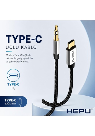 Hp-20 Aux Kablosu Type-c Jack Çevirici Örgü Kablo Yapısı Diger