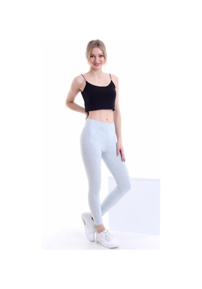 Self Clothing Kadın Flamlı Su Yeşili Penye Kumaş Tayt Yüksek Bel Slf1291Yeşil