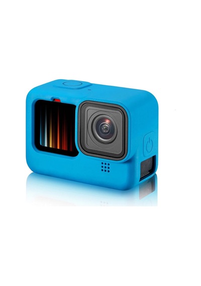 Ayex Hero 9 Silikon Kılıf Mavi Gopro Hero 9 / 10 / 11 / 12 / 13 İle Uyumlu, Lens Kapaklı