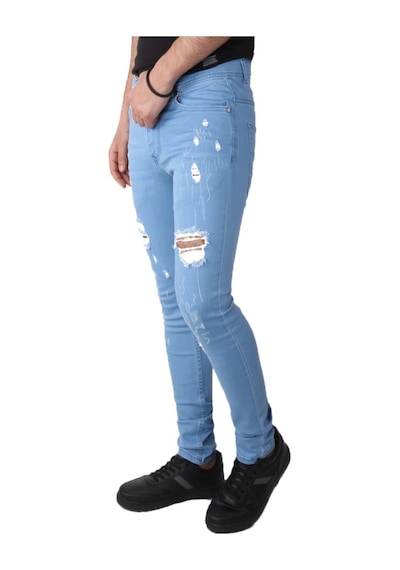Erkek Açık Mavi Denim Spor Pantolon Açık Mavi