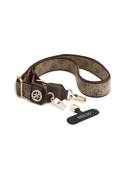 Guess Lisanslı Taşlı 4g Metal Logolu Çapraz Vücut Telefon Askı Kayışı 150cm Kahverengi Kahverengi