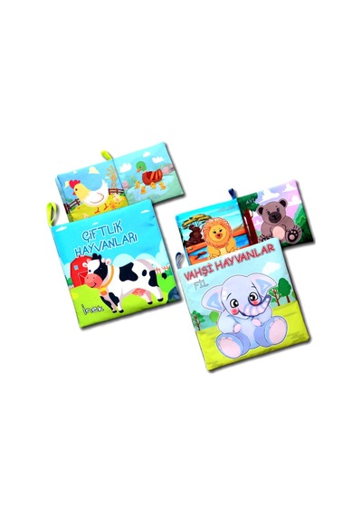 2 Kitap Tox Çiftlik Hayvanlar Ve Vahşi Hayvanlar Kumaş Sessiz Kit