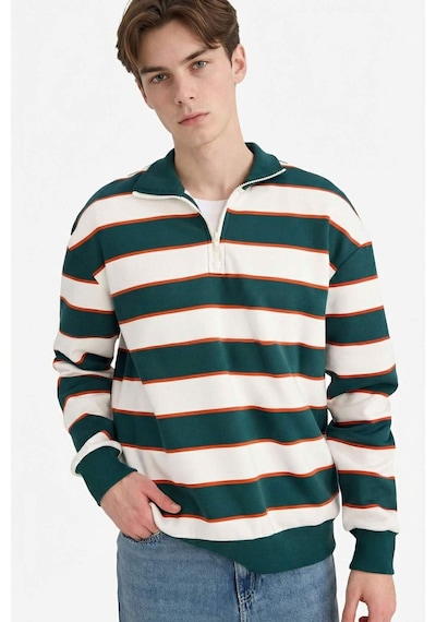 Defacto Boxy Fit Dik Yaka Sweatshirt G5021ax25wngn465 Yeşil-gn465