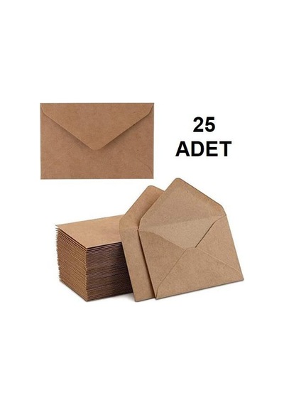 25 Adet Kraft Renkli Küçük Zarf 7x9