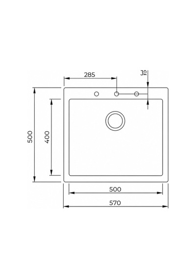 Square 55 48 Tek Göz Granit Evye Beyaz 115230009