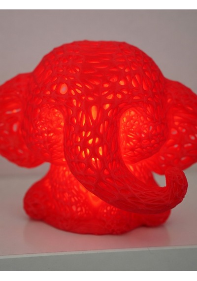 Sevimli Fil Çocuk Odası Gece Lambası 3d Tasarım Led Işıklı Masaüstü Mesh Dekor Hediyelik Kırmızı