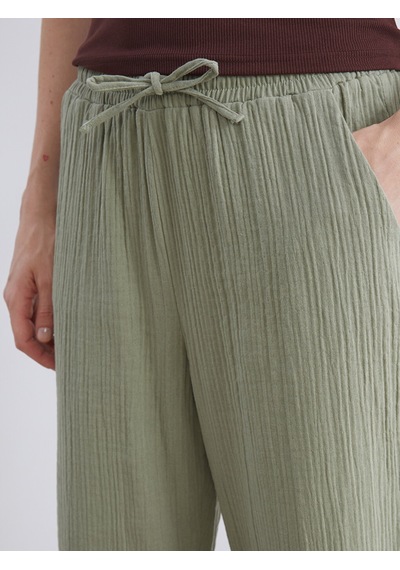 Lcw Comfort Haki Beli Lastikli Dokulu Kadın Pantolon