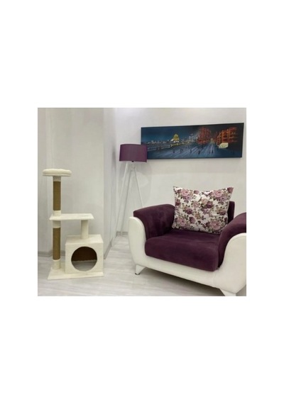 Reyo Pet Kedi Tırmalama Ve Oyun Evi Platformu Beyaz