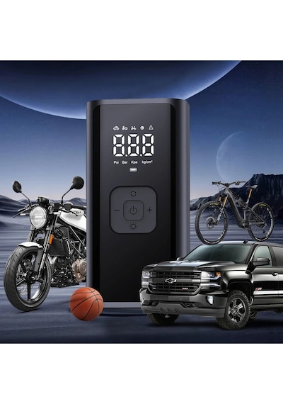 4500mah Şarjlı Led Işıklı 150psı Lcd Ekranlı Araç Motor Bisiklet Motosiklet Top Şişirme Kompresörü