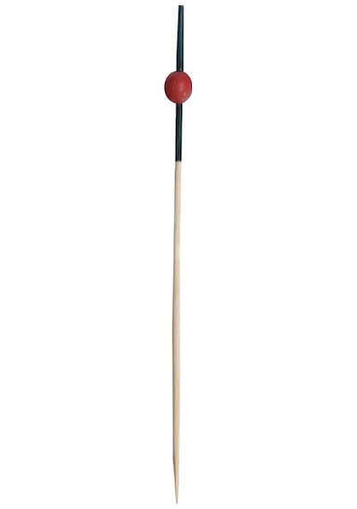 HS-BSRB12 Bambu Kürdan Siyah-KırmızıTop 12 CM 100 Adet