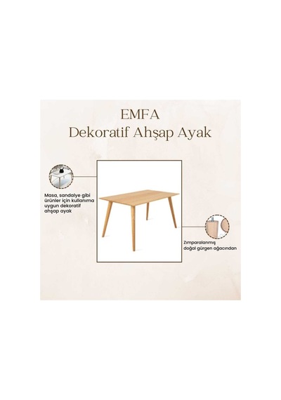 Doğal Ahşap Konik Ayak 45 Cm Masa Sandalye Sehpa Ayağı 4' Lü Set Aparat Ve Vida Hediyeli Ahşap