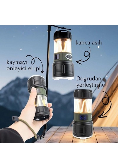 Wison Ws-705 Çok Fonksiyonlu Kamp Feneri Gri