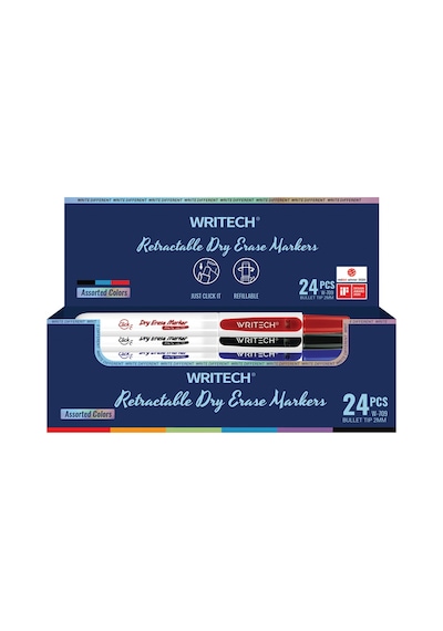 Wrıtech W-709 Basmalı Tahta Kalemi - 24'lü Set Siyah