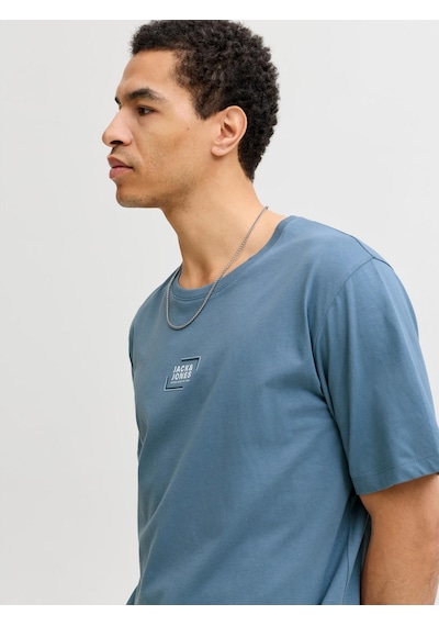 Jack & Jones Graphic Erkek Mavi Tişört 12268415-bmg Mavi