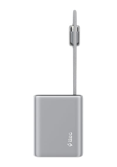 Ttec Recharger Pro Tft 10.000mah Pd 35w Usb-c Ve Lightning Dahili Kablolu Taşınabilir Hızlı Şarj Aleti / Powerbank 2bb279 Gri