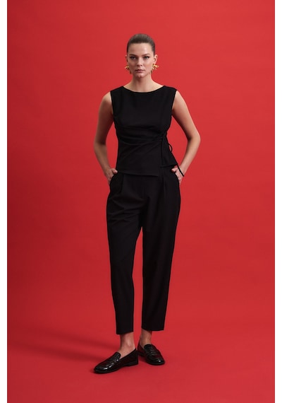 Sateen Lena Havuç Pantolon - Siyah-136961 siyah