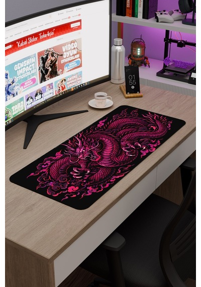 Ejderha Pembe V4 70x30 Xl Gaming Kauçuk Kaymaz Taban Mouse Pad Fare Altlığı