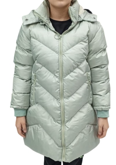 Irem Kız Çocuk Mint Yeşili Kapüşonlu V Desenli Peluş Astarlı Fermuar Cepli Kapitone Midi Boy Şişme Mont Mint Yeşili Irem Kız Çocuk Mint Yeşili Kapüşonlu V Desenli Peluş Astarlı Fermuar Cepli Kapitone Midi Boy Şişme Mont Mint Yeşili