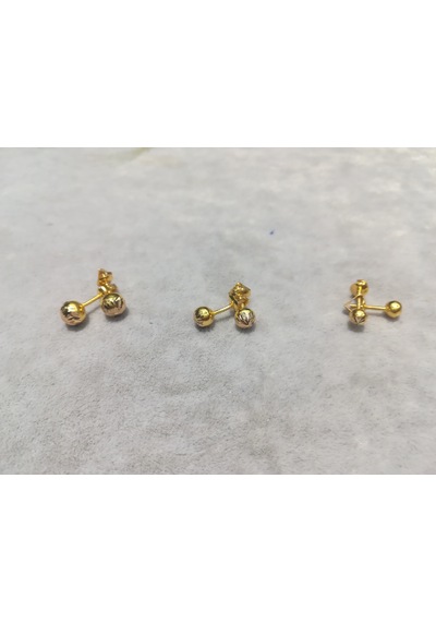 İdeal Sarraf 8 Ayar Altın Vidalı Top Küpe 0.47 Gr 0.5 Mm
