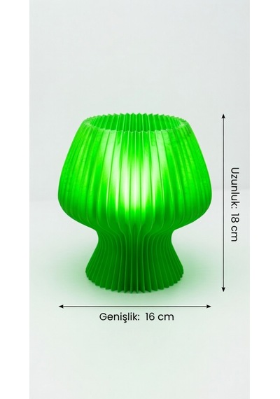 Akordeon Tasarım Masa Lambası - 3d Pleated Doku Dekoratif Gece Lambası Modern Ev Hediyesi Aydınlatma Yeşil