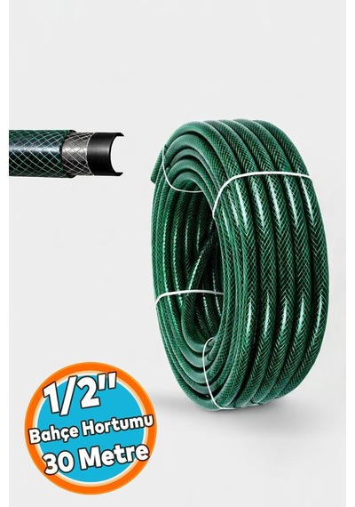 Dayanıklı 3 Katlı Sağlam Klasik Bahçe Çeşme Hortumu Su Sulama Yıkama Hortum 12.5 Mm 1/2 30 Metre