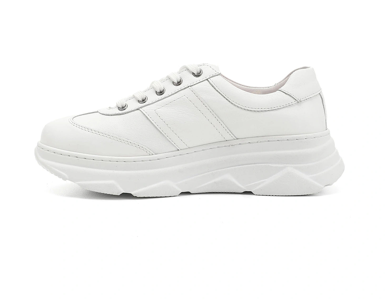 Gönderi(R) Gönderi R Kadın Beyaz Dolgu Taban Bağcıklı Hakiki Deri Sneaker Dyza13424186 Beyaz