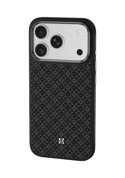 Apple Uyumlu iPhone 17 Pro  Kılıf M-safe Şarj Özellikli Benks Armorpro Armorgrid Serisi Kevlar Kapak Siyah Siyah