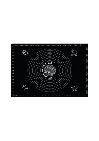 2'li Set Siyah 45x65 Cm Silikon Hamur Açma Matı Ve Gri Yanmaz Mutfak Fırın Eldiveni
