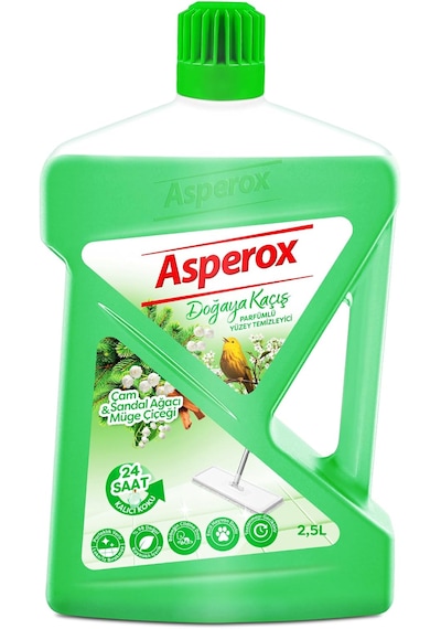 Asperox Doğaya Kaçış Parfümlü Yüzey Temizleyici Çam & Sandal Ağacı Müge Çiçeği Kokulu 2.5 Litre Tekli