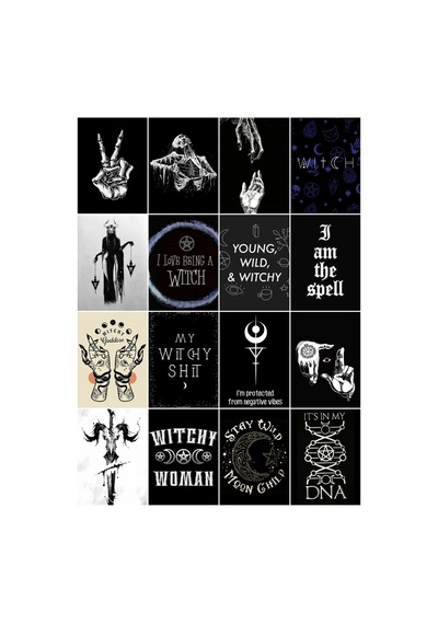 Gotik Figürler -witch Çoklu 16'lı Sticker Seti Diğer